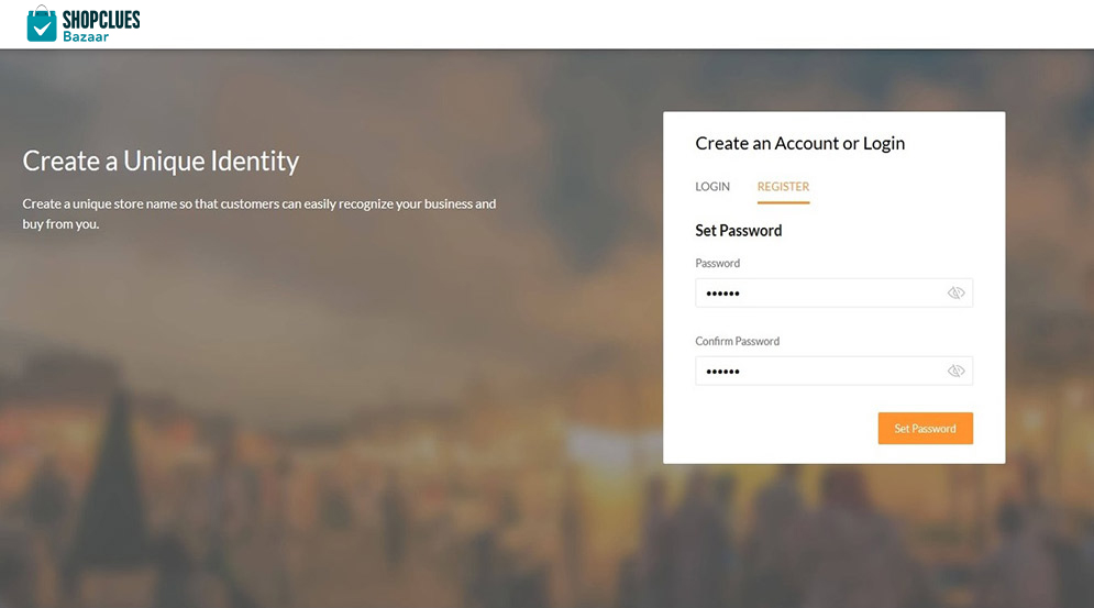 Shopclues creat an account or login