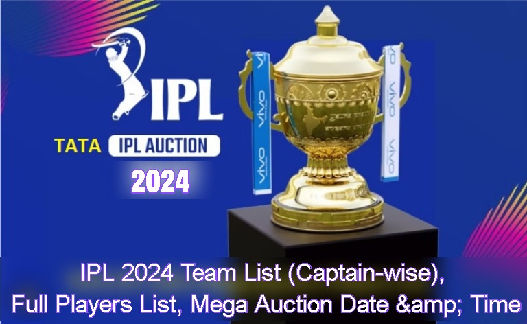IPL 2024 Team List (Captain-wise), Full Players List, Mega Auction Date & Time