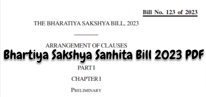 Bhartiya Sakshya Sanhita Bill 2023 PDF