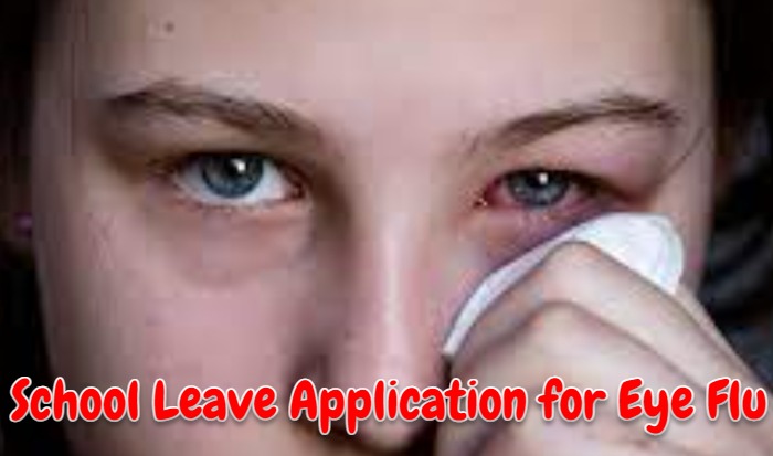 School Leave Application for Eye Flu